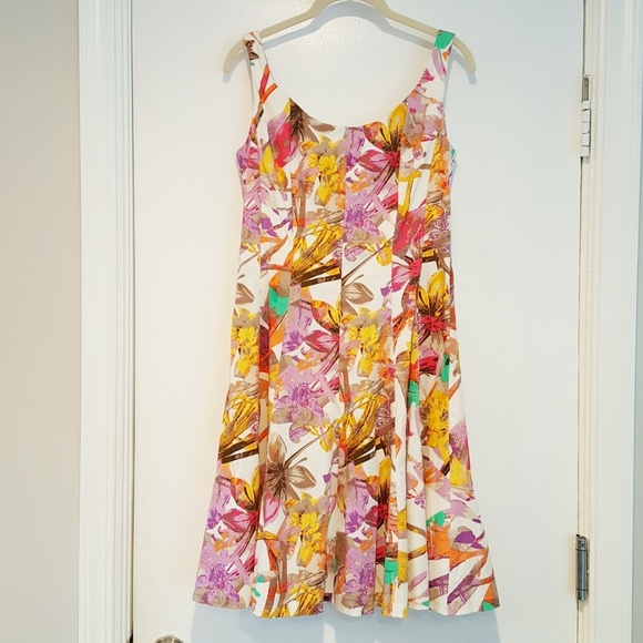 NINE WEST FLORAL FIT & FLAIR DRESS - Picture 2 of 7